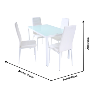 Comedor Ranjita 120x70 4P blanco 2c
