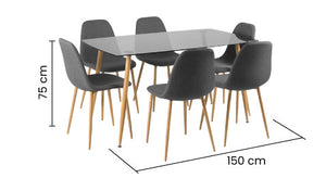 Comedor Rudy 6P Gris
