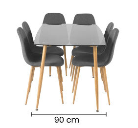 Comedor Rudy 6P Gris