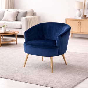 Poltrona Eugenia Azul Patas Doradas