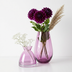 Florero Vidrio Rosa