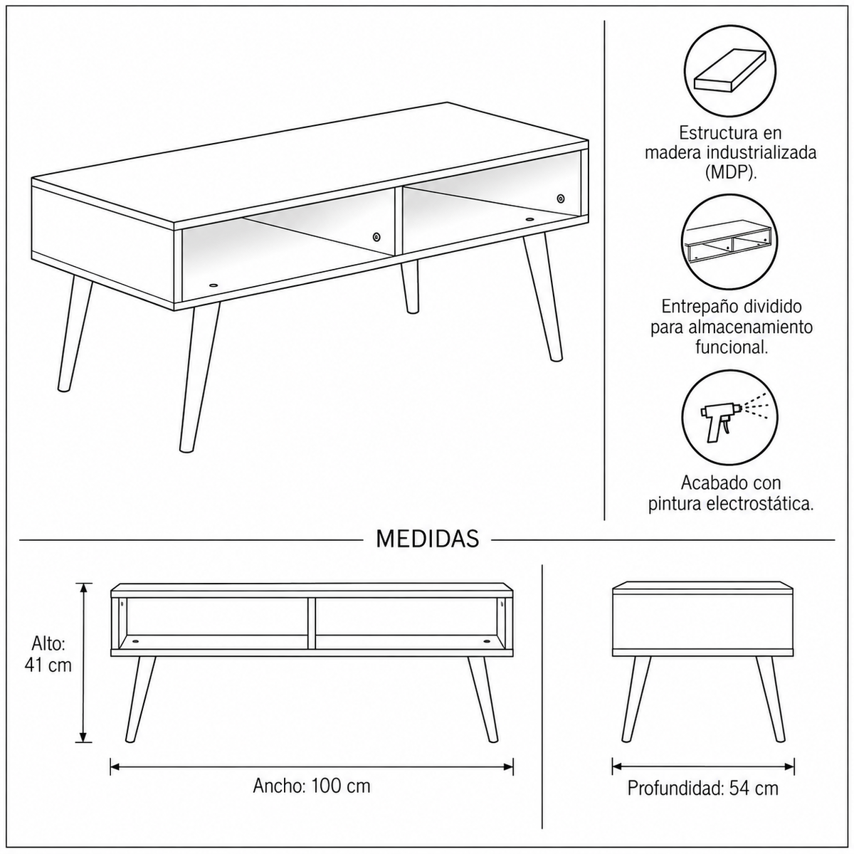 Mesa De Centro Nilo Blanca