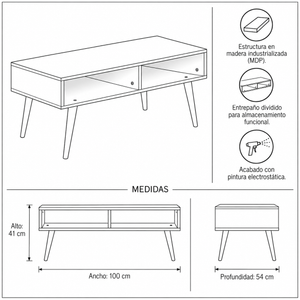 Mesa De Centro Nilo Blanca