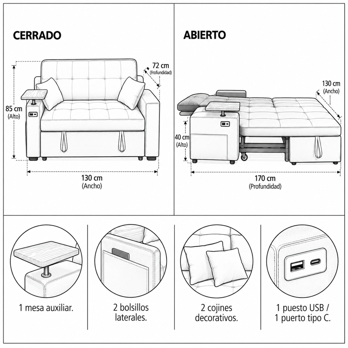 Sofa Camá Kaspi 2P