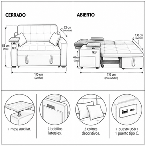 Sofa Camá Kaspi 2P