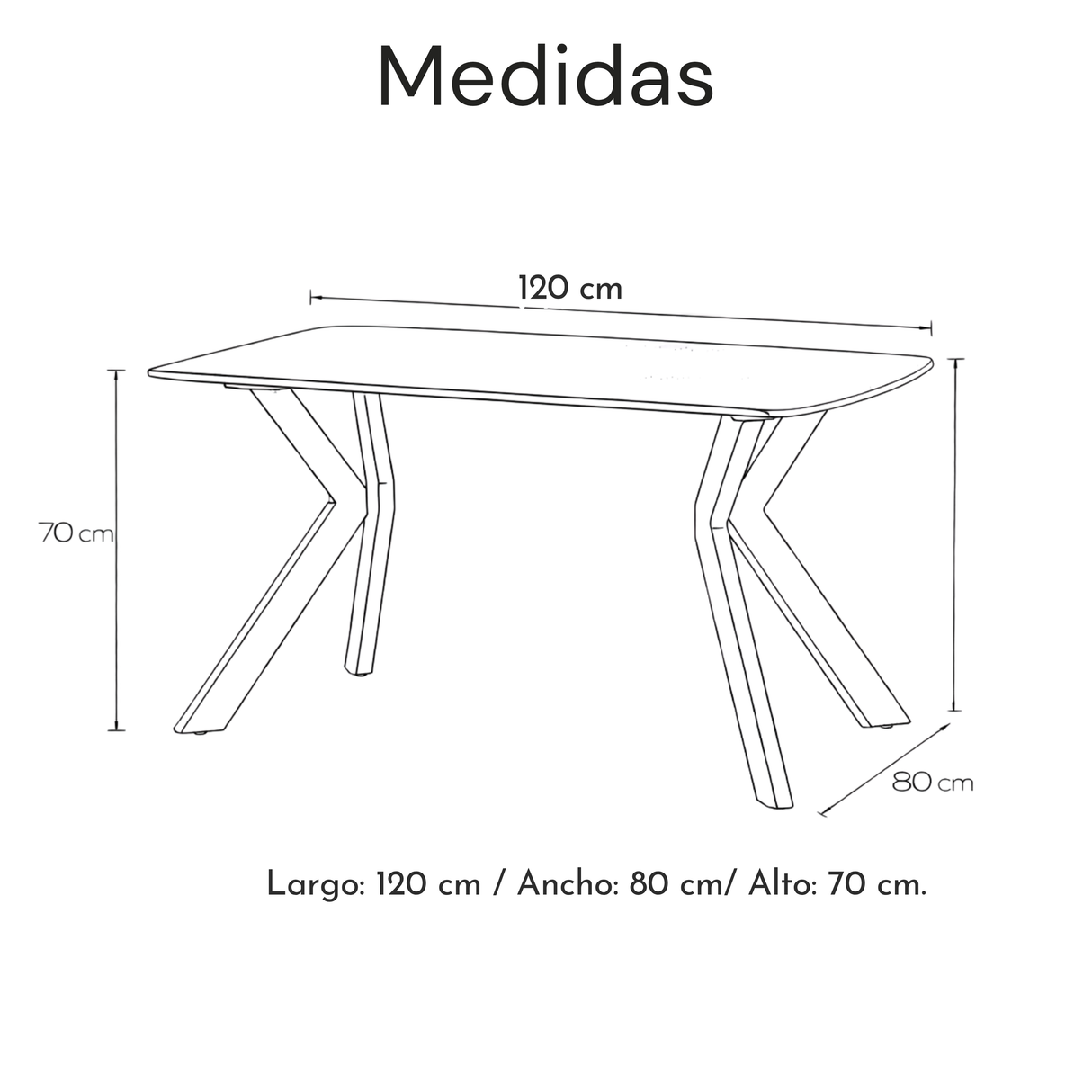 Mesa de Comedor Avani Cristal Gris Oscuro 4 / 6 Puestos