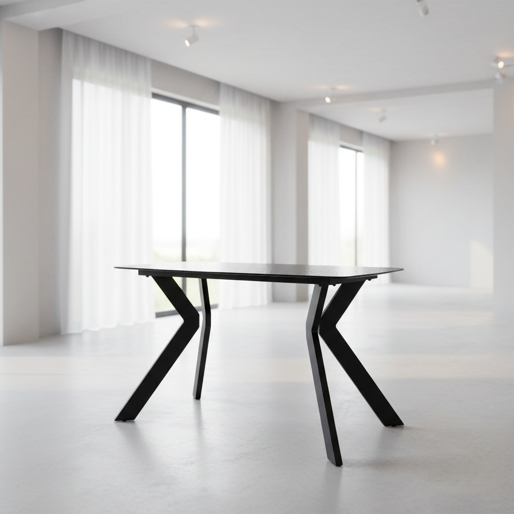 Mesa de Comedor Avani Cristal Gris Oscuro 4 / 6 Puestos