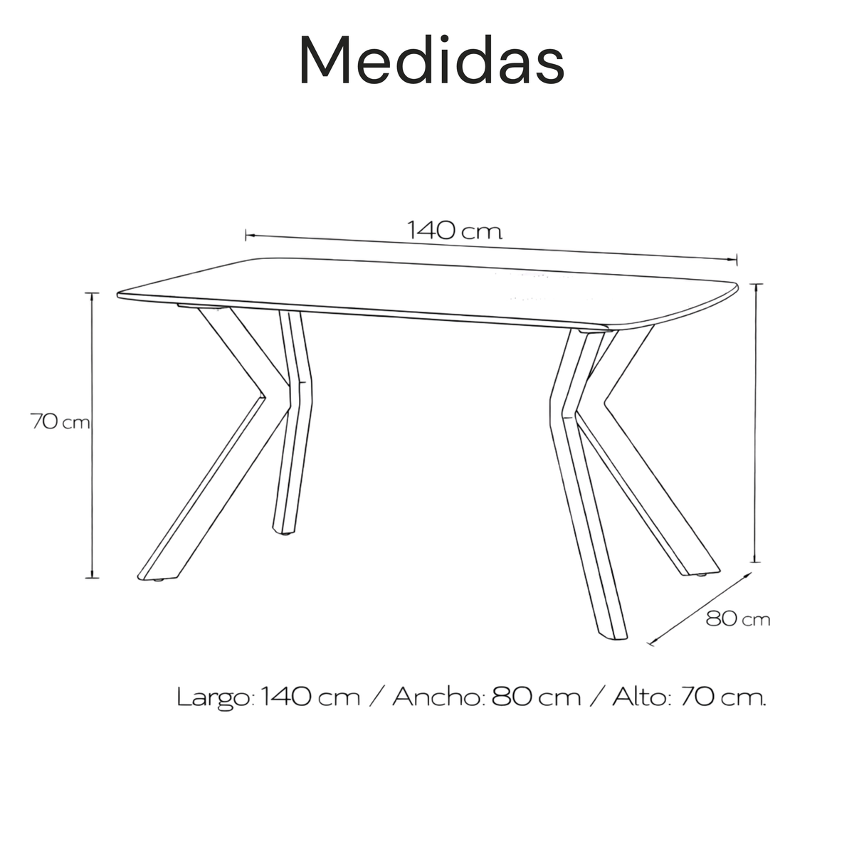 Mesa de Comedor Avani Cristal Gris Oscuro 4 / 6 Puestos