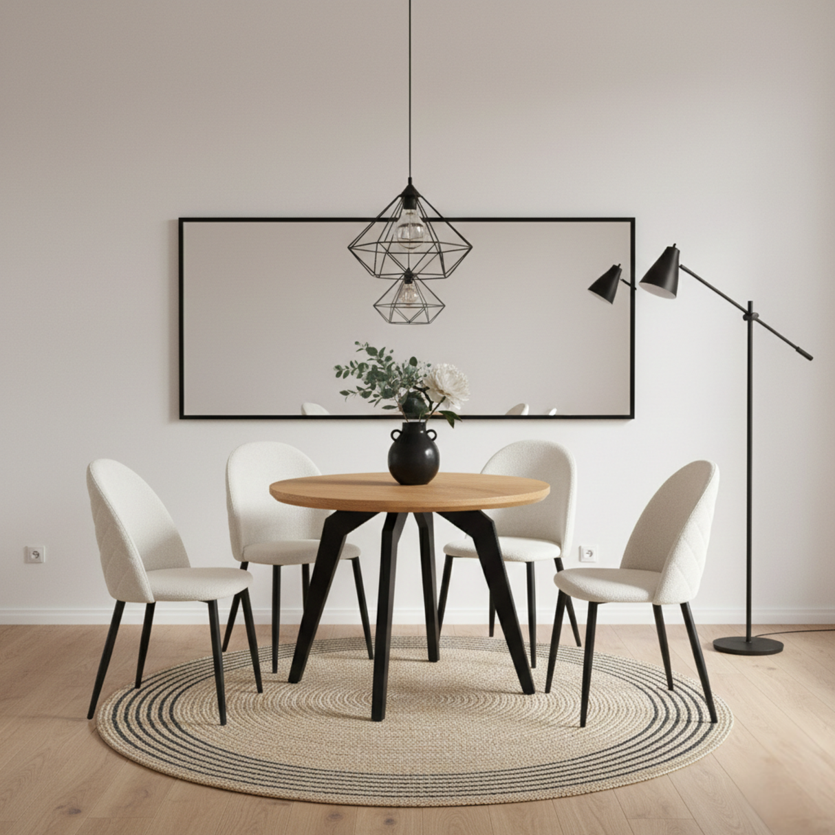 Comedor Akiva 4P Redondo (Beige) 3c 1 Metro De Diametro