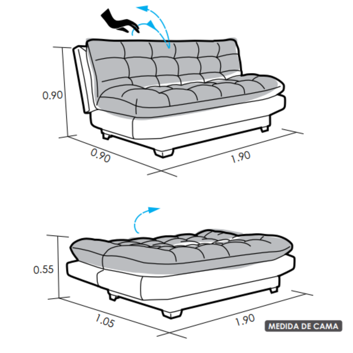 Sofá Cama Palermo 3P