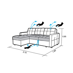 Sofá Cama En L Toledo Derecho