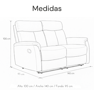 Sofá Reclino Tinay 2 Puestos