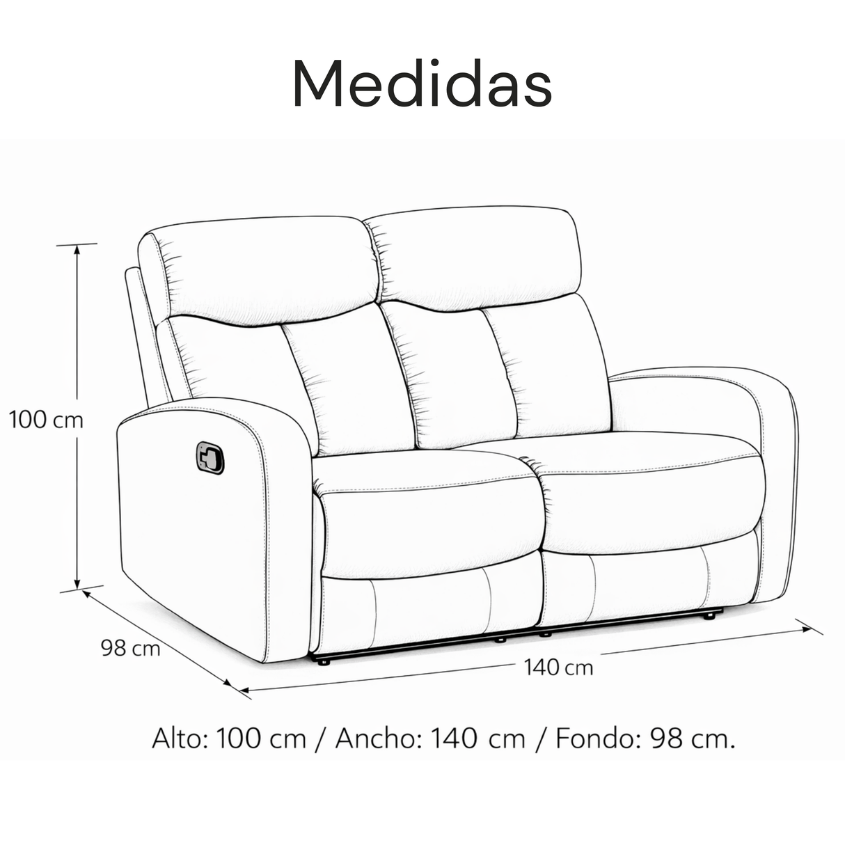 Sofá Reclino Trudy 2P