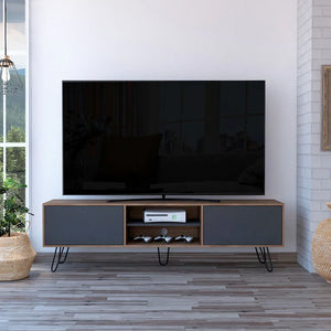 Rack para tv 80" vassel (1c) miel+ plomo